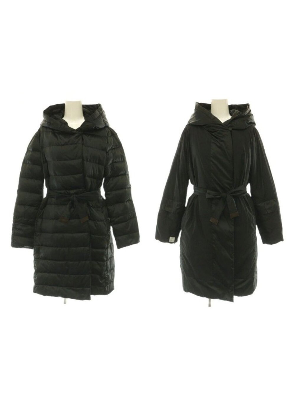 Max Mara S Reversible Down Coat Long Outer Black 36